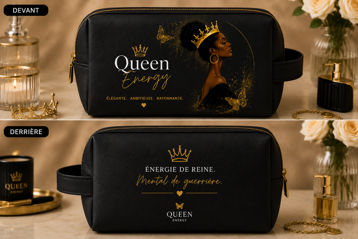 Trousse Multi-usage Premium "Queen Energy" — Vos essentiels, protégés avec style